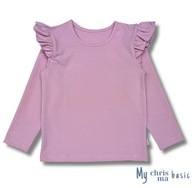 Chrisma bluzka dziewczęca na długi rękaw falbanki różowa 122 (7 lat)