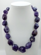 Naszyjnik Naturalny AMETYST Ciosane Bryłki