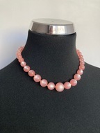 VINTAGE KORALE RÓŻOWE NASZYJNIK OPALIZUJĄCY KRÓTKI LATA 60