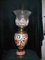 REZERWACJA--[@t7] WIEDEN-Majolikowa Lampa Naftowa XIXw