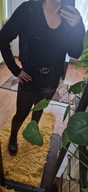 Czarny sweter crop top rozpinany l/xl