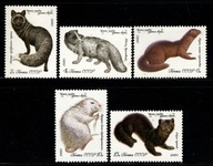 ZSRR / 4765-4769 ( Fauna - Zwierzęta futerkowe ) 1980 r . / czyste