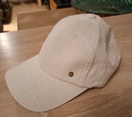 Nowa czapka z daszkiem lniana beżowa