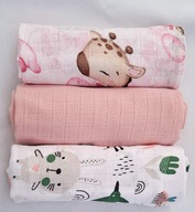 Pieluszki dla dzieci Tetrowe 70x80cm KOLOROWA 100% BAWEŁNA zestaw 3 szt