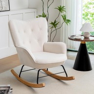 Fotel Bujany HollyHOME – Nowoczesny, Relaksacyjny, Miękki, Jasny Beżowy