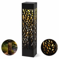 Lampa Solarna Ogrodowa Czarna Modern Słupek 53cm Ciepłe LED Dekoracyjna