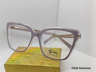 OK66 Okulary zerówki z filtrem blue light;Fioletowe