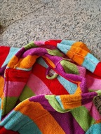 Szlafrok Bodyzone 134/140 kolorowe pasy z kapturem