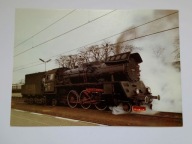 Parowóz OI 49 - pocztówka z 1980