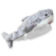 Piórnik SZKOLNY Pluszowy w Kształcie REKINA Miękki z Płetwą Szary Biały