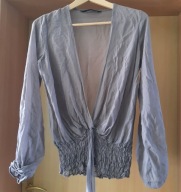 Bluzka damska L made in Italy brąz elegancka super 100% jedwab