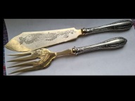 2 sztuće do ryb- Rączki srebro pr. 875