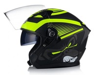 OTWARTY KASK MOTOCYKLOWY ZÓŁTY SKUTER MOTOCYKL BLENDA HOMOLOGACJA XL