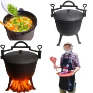 KOCIOŁEK ŻELIWNY GARNEK MYŚLIWSKI WĘGIERSKI NA GRILL OGNISKO PIECZONKI 10L