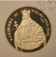 1000 ZŁ ZŁOTYCH 1987 KAZIMIERZ III WIELKI - PRÓBA GCN PR70 - "KRZYWY KRÓL"