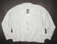 GEORGE_Piękny SWETER_jasny szary super elegancki cudne guziki NOWY_44/46