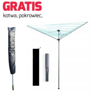 SUSZARKA OGRODOWA TRZYRAMIENNA PROMIS SU190 COMO + POKROWIEC I KOTWA