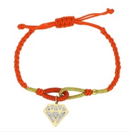 62651 Bransoletka sznurkowa złota stal chirurgiczna "diament"