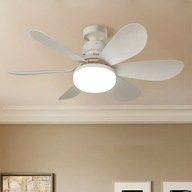 Lampa wentylator sufitowy z oświetleniem LED 2w1 30W cichy E27 + pilot