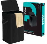 Kosz na pranie bambusowy składany wąski 72L pojemny jednokomorowy do domu