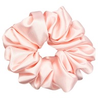 Gumka scrunchie do włosów jasny łososiowy róż satyna