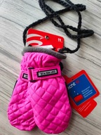 Rękawiczki różowe ortalionowe na sznurku jednopalczaste 2-4 lata