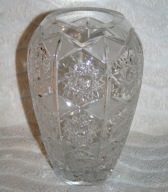 DUŻY KRYSZTAŁ WAZON KRYSZTAŁOWY SZKŁO VINTAGE GLAMOUR PIĘKNY WZÓR