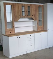 MEBLE KUCHENNE(kredens biały+dąb craft)2,40m długi