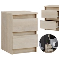 SZAFKA NOCNA DĄB SONOMA STOLIK NOCNY DWIE SZUFLADY 30cm SYPIALNIA SALON
