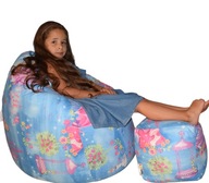 PUFA OSTATNIE SZTUKI WYPRZEDAŻ-KOMPLET FOTEL PLUS PUFA WOREK SAKO SIEDZISKO