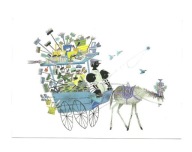 Pocztówka - F. Westendorp, Sprzedawca mioteł na wozie / miotlarz / Julek