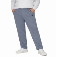 Szare spodnie dresowe męskie DYNAMIC prosta nogawka ocieplane 6XL