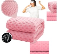 KOC NARZUTA NA ŁÓŻKO RÓŻOWA TŁOCZONA PLED 200X160 CIEPLY NA PREZENT MIEKKI