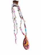 Naszyjnik handmade Luna Lunula agat cięty plaster kamienie