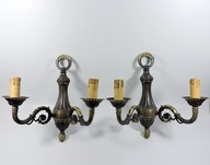 KOMPLET STARYCH KINKIETOW SCIENNYCH KINKIET Z BRAZU MOSIADZU DUZE MASYWNE