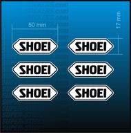 6x Naklejka naprawcza na kask z logo SHOEI, 50x17mm Znaczek Znak Nalepki