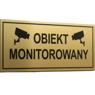 Tabliczka na drzwi laminat grawerski 20x7 cm obiekt monitorowany