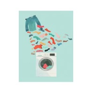 Plakat „Kolorowe Pranie” – Ilustracyjny Plakat do Łazienki i Pralni