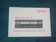 NOWA instrukcja obsługi radio BECKER Europa 2000 1241 Mercedes W201 książka