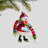 Szklana bombka bałwanek na łyżwach home and you w dzierganym szaliczku