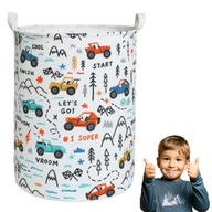 POJEMNIK NA ZABAWKI DUŻY KOSZ MATERIAŁOWY ZAMYKANY ORGANIZER 40 X 50X 40 CM