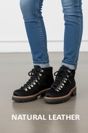 Clarks Orianna Alpine skórzane botki trzewiki za kostkę czarne rozm. 35,5