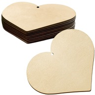 10x SERCE drewniane SERDUSZKA sklejka DIY decoupage zawieszka 10cm - 10szt