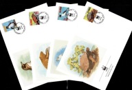 Ekwador / 4 Koperty FDC ( WWF - Fauna - Zwierzęta z Wysp Galapagos ) 1992 r