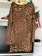 I SWETER NEXT CIEŃKI TUNIKA MAXI ZWIERZECY WZÓR