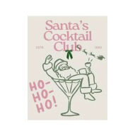Plakat „Santa’s Cocktail Club” – Świąteczny Chill
