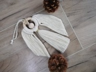 Aniołki - ozdoby choinkowe z makramy