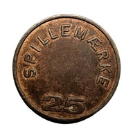 Duński Żeton "Spillemærke 25" - Automat do Gier