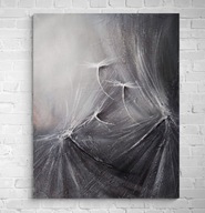 Obraz płótno ręcznie malowany akryl strukturalny 3d abstrakcja 50x70