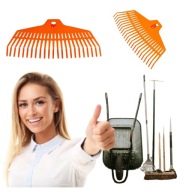 PLASTIKOWE GRABIE DO LIŚCI UNIWERSALNE 23 ZĘBY SZEROKOŚĆ 42 CM BEZ TRZONKA